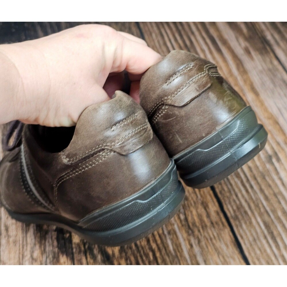 Ecco Fenn Tie Genuine Leather Lace Up Oxford Shoes Brown Black Mens 44/10-10.5 - Picture 7 of 12